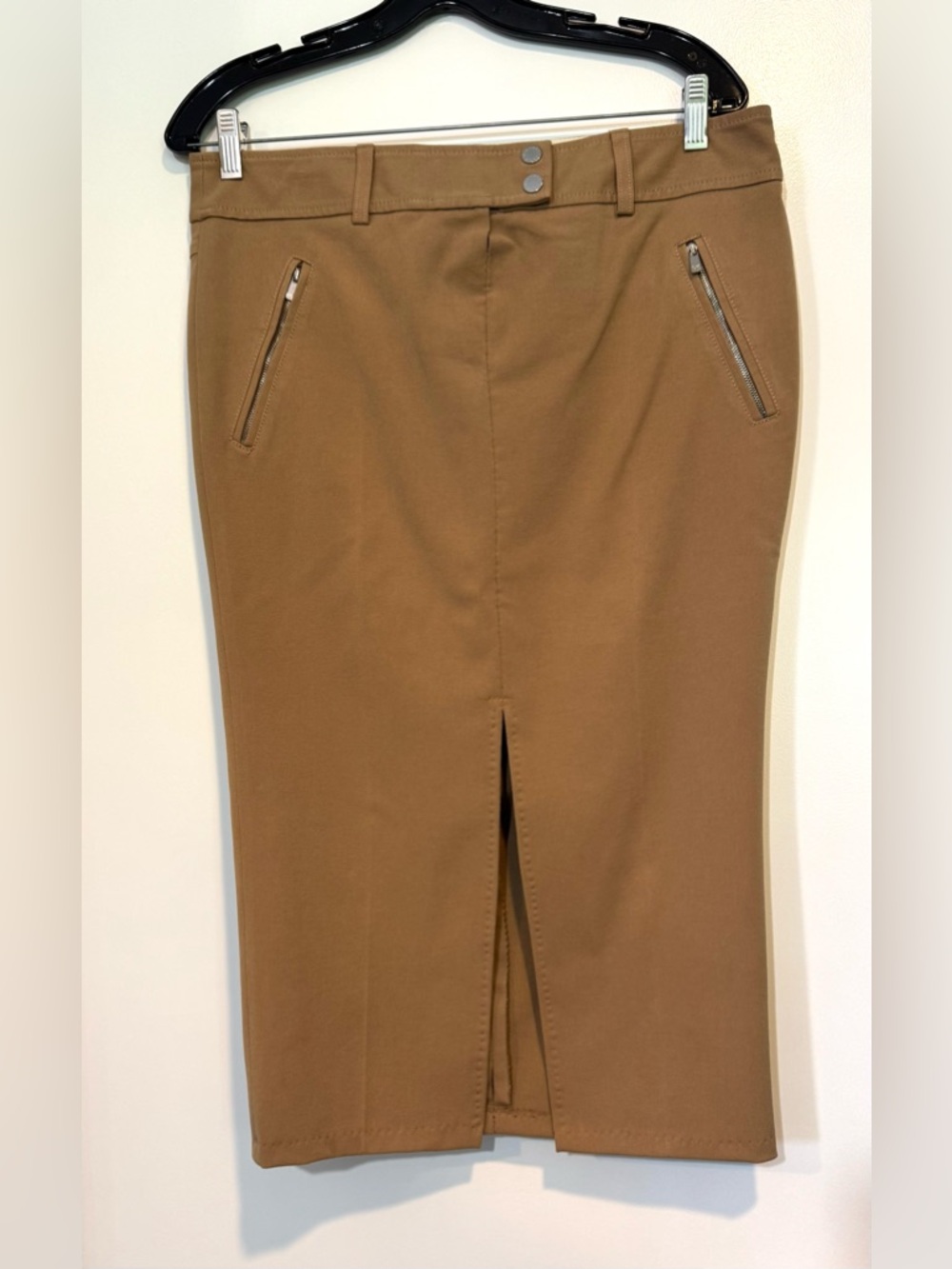 Michael Kors Collection Made in Italy Desert Twill Pencil Skirt Tan Size 10
